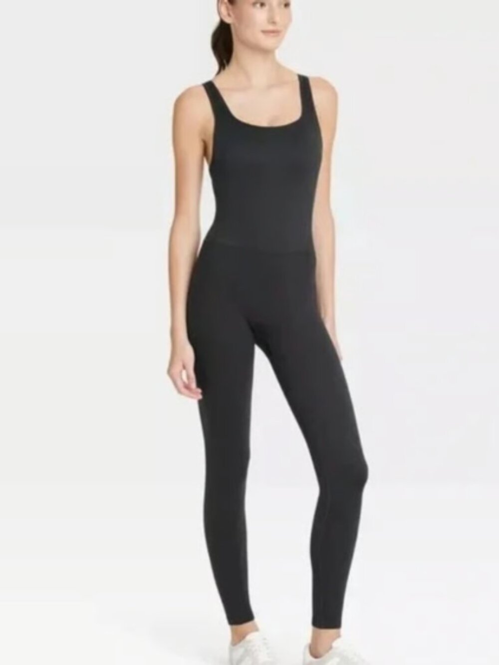 All in Motion Athletic Unitard Jumpsuit in Charcoal